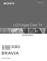 Sony KDL26M3000 KDL26ML130 KDL32M3000 TV Operating Manual